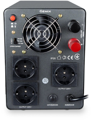 ДБЖ Gemix PSN-1000U LCD — Line-Interactive 600/1000W з чистою синусоїдою