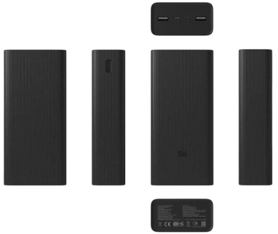 УМБ Xiaomi 30000mAh 18W Black — Надвелика ємність для тривалих подорожей