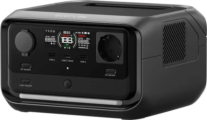 Зарядна станція EcoFlow RIVER 3 Plus Wireless — 600 Вт, 1 год зарядки, ДБЖ <10 мс