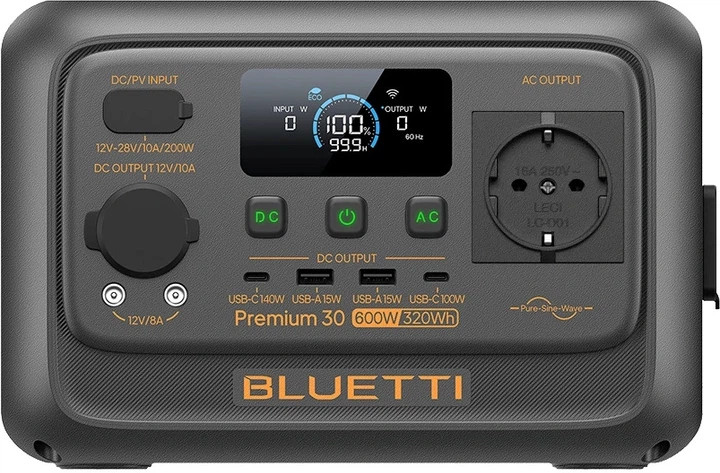 Зарядна станція Bluetti Premium 30 V2 — Ультрапортативний ДБЖ 600 Вт з PD 140 Вт