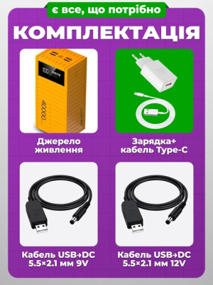 UPS для роутера Andowl 40000 mAh — 50 годин автономної роботи Wi-Fi